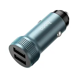 Автомобільний зарядний пристрій HOCO Z49 Level dual port car charger металево-сірий - мініатюра 3