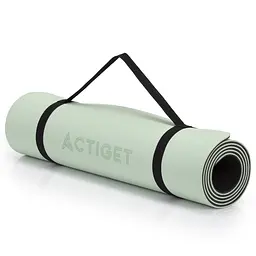 Килимок спортивний Actiget TPE 183 x 61 x 0.6 см для йоги та фітнесу ACT0022 Mint/Black