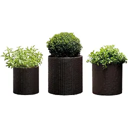 Горщик для квітів Keter L Cylinder Planter коричневий (17197934521_L) - мініатюра 7