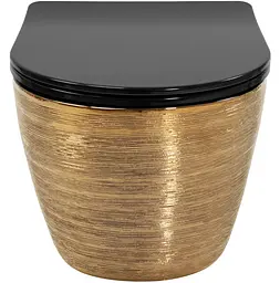 Підвісний унітаз Rea Carlo Flat brushed gold black REA-C3300, Золотий - мініатюра 2