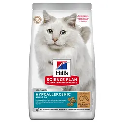 Сухий корм Hill's SP Adult Hypoallergenic беззерновий для дорослих котів із чутливістю до певних компонентів їжі, з яєчним білком та протеїном насекомих 1,5 кг
