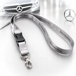 Шнурок-ремінець для ключів на шию Mercedes-Benz із карабіном, сірий