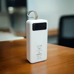 Power bank ENERX 40000mAh PD22,5W + швидке заряджання батарея заряджання 4 вбудовані кабелі Білий - мініатюра 2