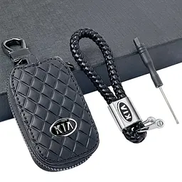 Автонабір №15 для Kia брелок і чохол для автоключів з логотипом ромб чорний