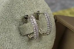 Сережки Xuping Jewelry три доріжки з фіанітів 1.9 см сріблясті - мініатюра 3