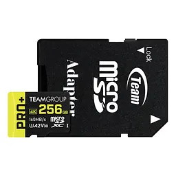 Карта пам'яті Team 256GB microSDXC class 10 UHS-I U3 V30 A1 Pro+ (TPPMSDX256GIA2V3003) - мініатюра 1