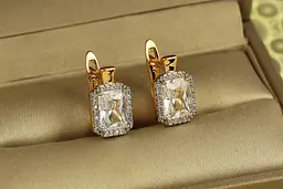 Сережки Xuping Jewelry Авангард з родієм 1,4 см золотисті