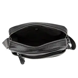 Шкіряний маленький чоловічий месенджер чорний Tiding Bag M56-0187A - мініатюра 2