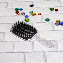 Гребінець щітка для волосся Superbrush Plus Hollow Comb Прозрачно-черный 85779 - мініатюра 2