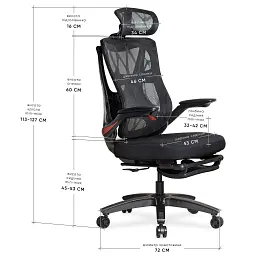 Офісне крісло Mealux Black Red (HF-G30 F/RB) - мініатюра 2