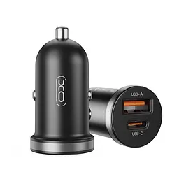 Автомобільний зарядний пристрій XO CC56 mini car charger USB-A/TYPE-C single port 30W/simultaneous 5V3A Чорний - мініатюра 3