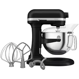 Планетарний міксер KitchenAid Artisan з підйомною чашею 5.6 л чорний матовий (5KSM60SPXEBM) - мініатюра 4
