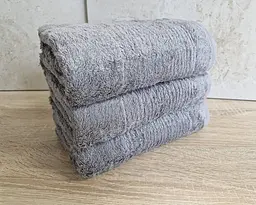 Набір бамбукових махрових турецьких рушників Cestepe 3 штуки 50х90 Bamboo Sarev Grey - мініатюра 3