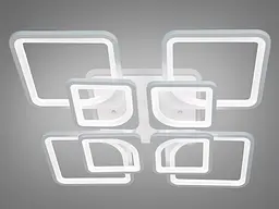 Стельова LED-люстра Diasha 8060/4+4WH 165W, Ø60×14 см, 3 кольори світла, диммер, пульт - мініатюра 5