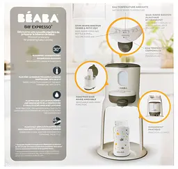 Підігрівач дитячих пляшечок 3 в 1 Beaba Bib'expresso, білий (912692) - мініатюра 5