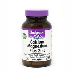 Вітаміни та мінерали Calcium Magnesium plus Zinc, 90 каплет Bluebonnet Nutrition fit0018053