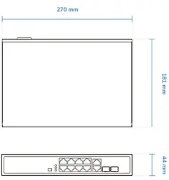 Комутатор VIVOTEK AW-FGT-100D-120, Unmanaged 8xFE PoE + 2xGE Combo Switch (AW-FGT-100D-120) - мініатюра 2