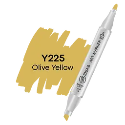 Маркер двосторонній Оливково-жовтий, Y225, 99IDEAS