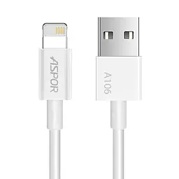 Кабель Aspor A106 USB – Lightning (3A/1.2м)- білий