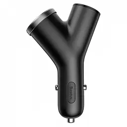 Автомобільний зарядний пристрій Baseus Y type dual USB+cigarette lighter extended car charger чорний - мініатюра 2