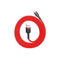 Дата кабель USB 2.0 AM to Lightning 1.0m Cafule 2.4A red+red Baseus (CALKLF-B09) - мініатюра 4