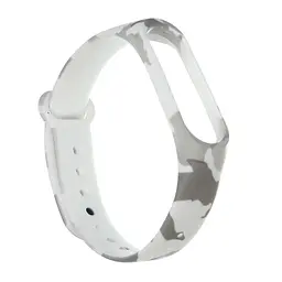 Силіконовий ремінець для фітнес браслетів Xiaomi Mi Band 3/4, Silicone, khaki white, зі зручною застібкою, на фітнес трекер та смарт годинник, ArmorStandart (ARM55640) - мініатюра 2