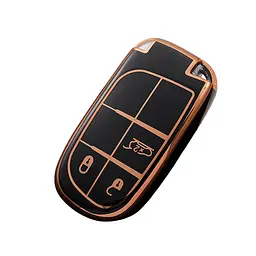 Чохол ключа Jeep чорний золота окантовка (3 кнопки) TPU
