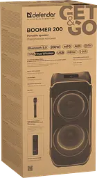 Портативна акустика Defender Boomer 200 200Вт Black (65201) (7151831) - мініатюра 6