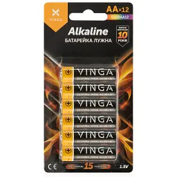 Батарейка AA LR6 Alkaline 12pcs Blister Vinga (VJABAA12) - мініатюра 1