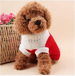 Светр для собак та котів EcoToys Heart XL біло-червоний A: 31 см B: 36 см C: 24 см 6902