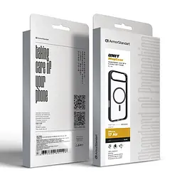 Чехол Apple iPhone 17 Air, Unit MagSafe, черный, прозрачный, магсейф, противоударный, магнитный, панель-накладка с поддержкой MagSafe, с поддержкой беспроводной зарядки, TPU+PC, защита всего корпуса, ударопрочный, ArmorStandart (ARM86305) - мініатюра 6
