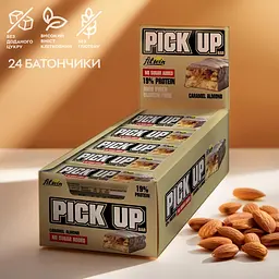 Батончик Pick Up, 24*45 грам - карамель та мигдаль FitWin fit0023428 - мініатюра 1