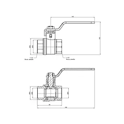 Кран кульовий SD Plus 1" 1/2 ВР для води (важіль) SD600W40 - мініатюра 2
