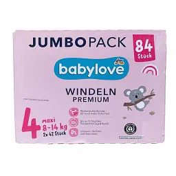 Підгузники Babylove 4 (8-14 кг) 84 шт Jumbo Pack