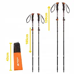 Трекінгові палиці Mountain Goat Pro+ 43-130 см MG0008 Black/Orange (P-5907739318251) - мініатюра 11