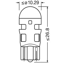 Комплект світлодіодних ламп OSRAM 2825DRP-02B W5W Red 12V - мініатюра 3