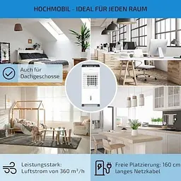 Мобільний кондиціонер-вентилятор OneConcept Freshboxx 3в1 (10034629) - мініатюра 5