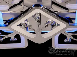 Дизайнерська стельова LED-люстра для вітальні Diasha S8157/4+1HR LED 3color — хром, 90 Вт, 43×43 см - мініатюра 4