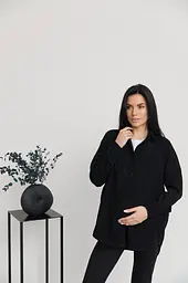Сорочка вельветова для вагітних та годуючих мам Varna розмір S-М Lullababe Чорний - мініатюра 9
