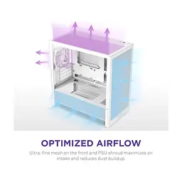 Корпус для ПК NZXT H3 Flow All White (CC-H31FW-01) - миниатюра 6