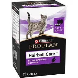 Набір вологого додаткового корму Purina Pro Plan Hairball Care для дорослих котів що допомагає виводити проковтнуту шерсть 245 г (7 шт x 35 г) - мініатюра 2