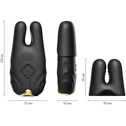 Смарт-вібратор для грудей Zalo Nave Obsidian Black пульт дистанційного керування - мініатюра 3
