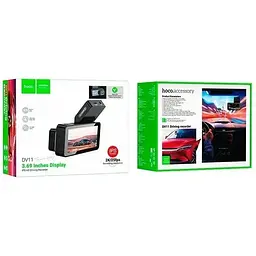 Відеореєстратор Hoco DV11 driving recorder з дисплеєм 3.7" 2K GPS WiFi - мініатюра 3