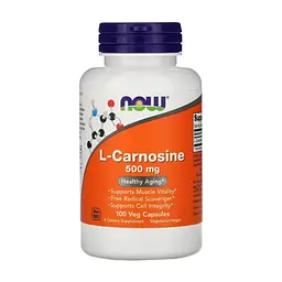 Вітамін Now Foods L-Карнозин, L-Carnosine, 500 мг, 100 вегетаріанських капсул (NOW-00079)
