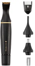 Тример Remington T-Series, для бороди, вусів, окантовки, брови, носа та вух, ААх1, вібраційний мотор, насадок-4, сталь, чорний - мініатюра 3