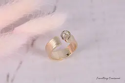 Каблучка з жовтого і білого золота з фіанітом 19.5 K-0262