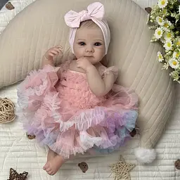 Лялька Реборн 48 см вініловая, реалістичний пупс у сукні принцеси Doll Reborn Baby Born К0100801 - мініатюра 7