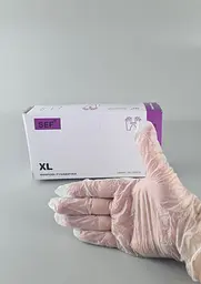 Рукавички одноразові вінілові білі SEF, розмір XL, 100 шт, неопудрені, для огляду, клінінгу та сервісу - мініатюра 3