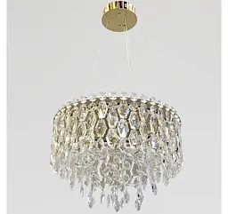 Сучасна підвісна кришталева LED-люстра Artlight 012/500BGD золота зі скляними підвісками - мініатюра 2
