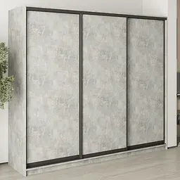 Шафа-купе тридверна MebelStar Уні BG 3ДСП 240x45x210 см Бетон (MBS-7928)